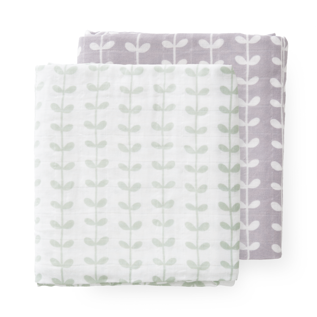 Swaddle set Leaves Mint (2 stuks)