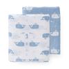 Swaddle set Whale blue fog (2 stuks)