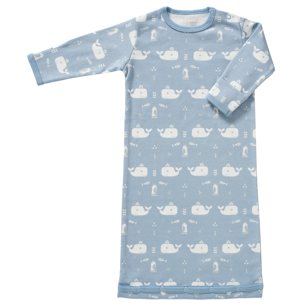 Slaapzak zomer met mouw Whale Blue Fog