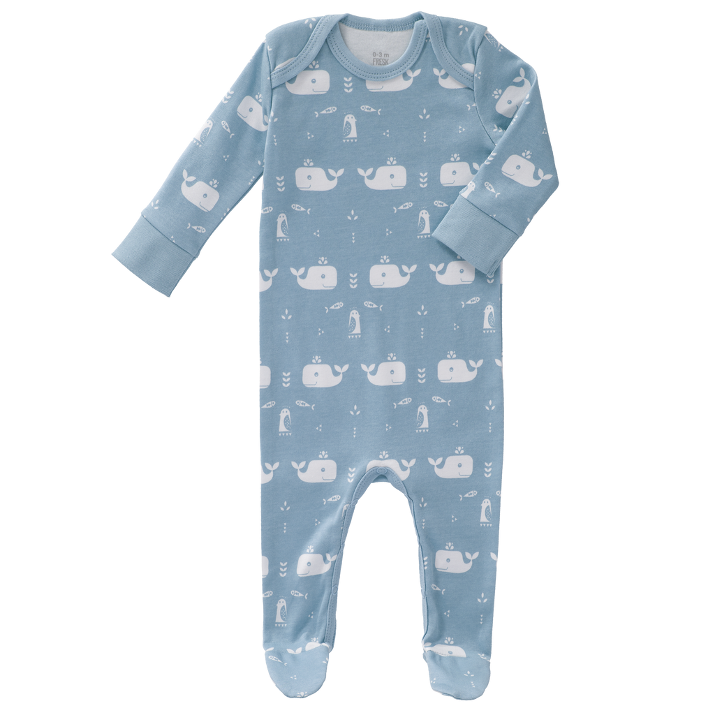 Pyjama met voet Whale Blue Fog