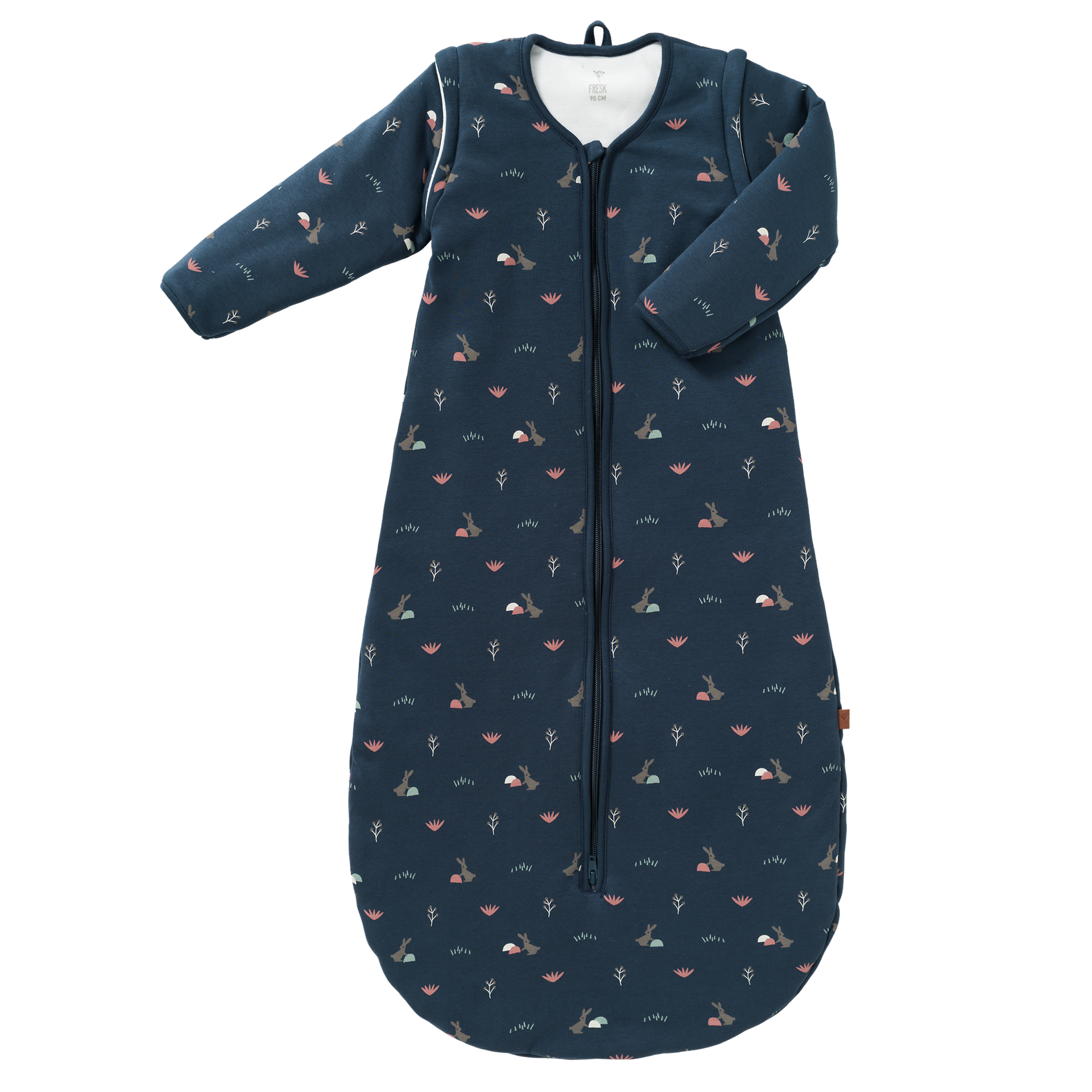 Gefütterter Schlafsack mit abnehmbarem Ärmel Rabbit Mood Indigo – Fresk