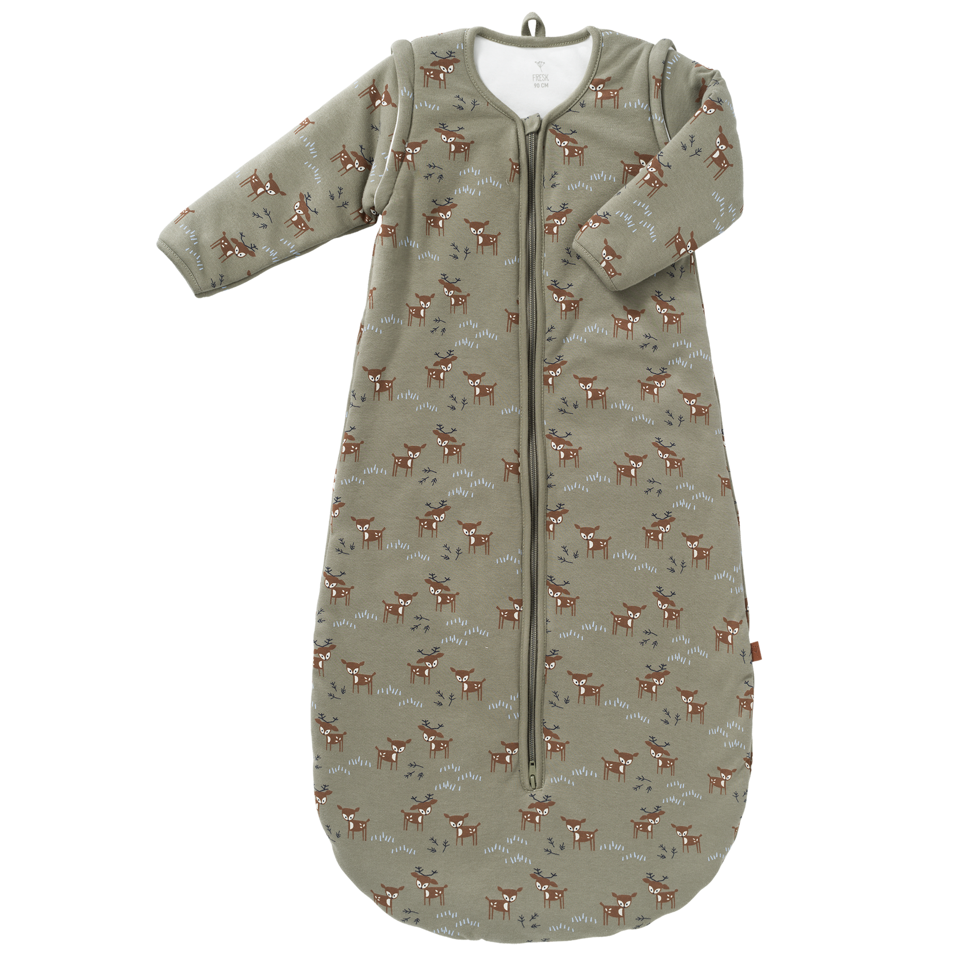 schlafsack winter 90 cm Gefütterter Schlafsack mit abnehmbarem Ärmel Deer Olive – Fresk
