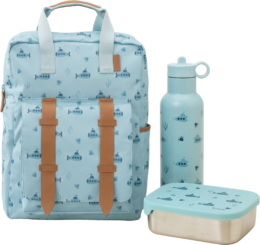 Schoolset Submarine met grote rugzak, thermosfles en lunchbox